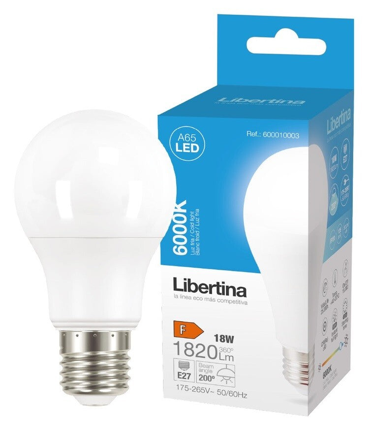 600010003 LAMPARA STANDARD LED E27 18W 6000K LIBERTINA