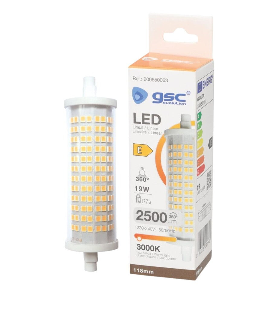 200650063 LAMPARA LED LINEAL R7s 19W 3000K 118mm GSC | Suministros Figmar