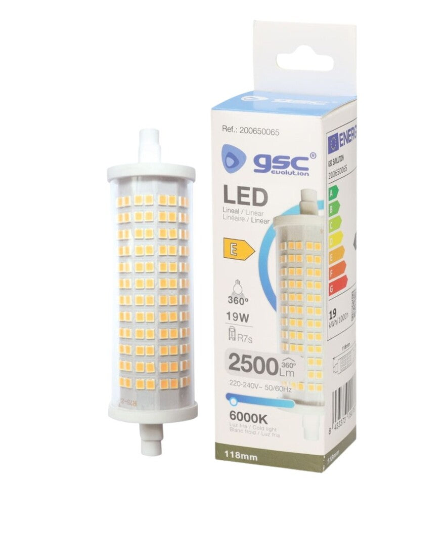 200650065 LAMPARA LED LINEAL R7s 19W 6000K 118mm GSC