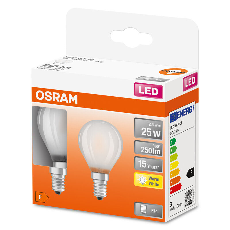 289673 BL2 LAMPARA ESFÉRICA CRISTAL FIL LED 2700K E14 2.5W | Suministros Figmar