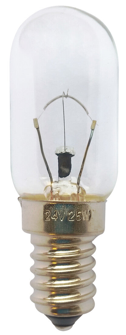 RÖHRENLAMPE NIEDERSPANNUNG E14 25W 24V 22x65mm
