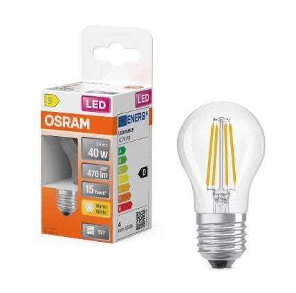 467790 LAMPARA ESFERICA FIL LED E27 3,4W 2700K RETROFIT OSRAM