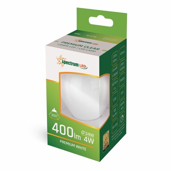 WOJ+14337 LAMPARA ESFERICA LED MATE CRISTAL 4W E27 4000K SPECTRUM