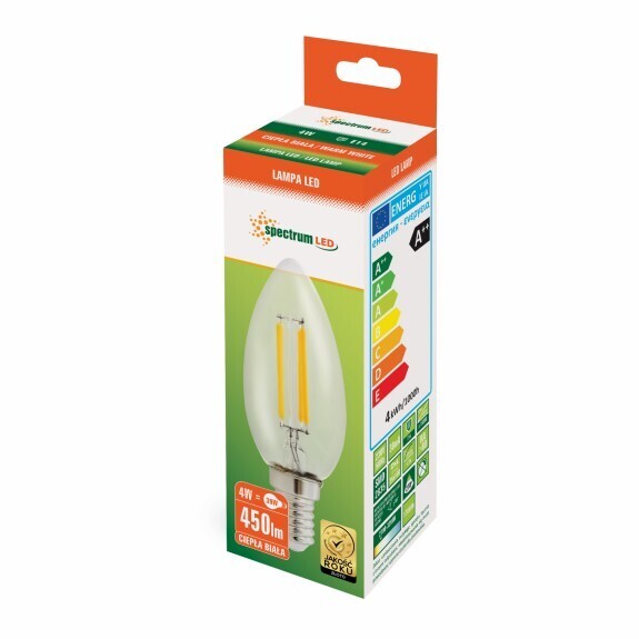 WOJ+14332 LAMPARA VELA LED CRISTAL 4W E14 4000K SPECTRUM