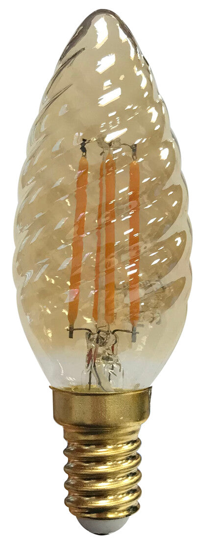 2601986 LED-Filamentlampe Kerzenform gewellt GOLD 4W