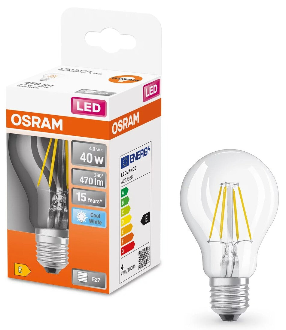 303386 LAMPARA STANDARD FIL LED E27 4W 4000K RETROFIT OSRAM | Suministros Figmar