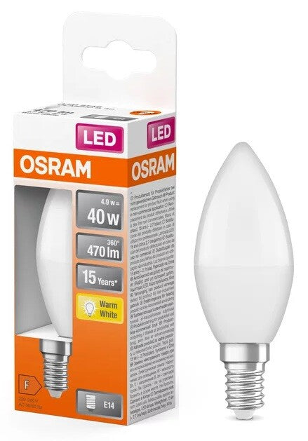 431072 OSRAM STAR LED-KERZENLAMPE 4,9W E14 2700K