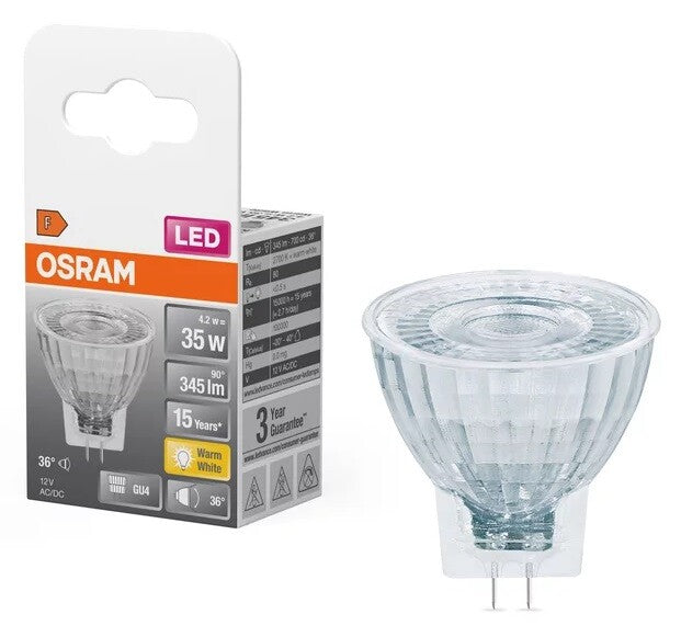 433380 LAMPE MR11 LED GU4 4,2W 2700K 36° 12V STAR OSRAM