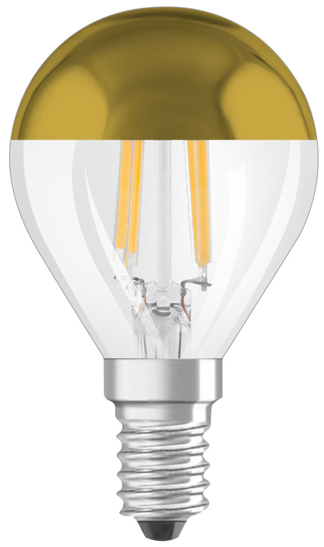 456549 KUGELFÖRMIGE LAMPE GOLD FIL LED E14 4W 2700K RETROFIT MIRROR OSRAM