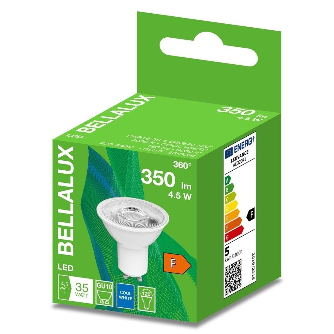 619548 LAMPARA LED GU10 4,5W 4000K 120º BELLALUX