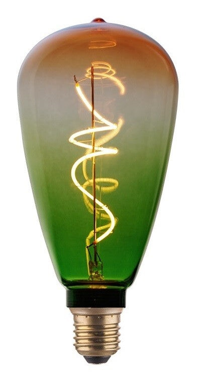 2601272-V LAMPARA EDISON FILAMENTO LED DECORATIVO E27 4W 1800K 216Lm VERDE NARANJA EB