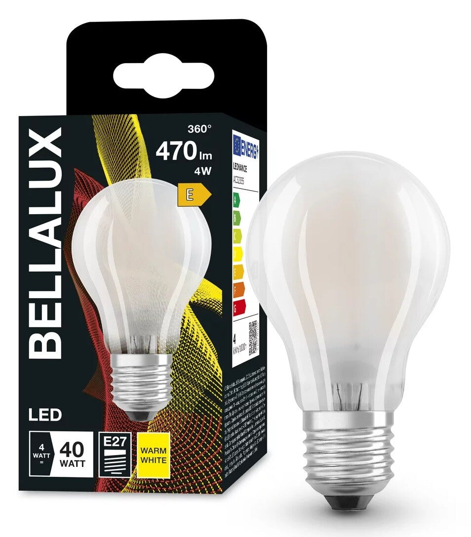 131163 LAMPARA STANDARD FIL LED E27 MATE 4W 2700K BELLALUX