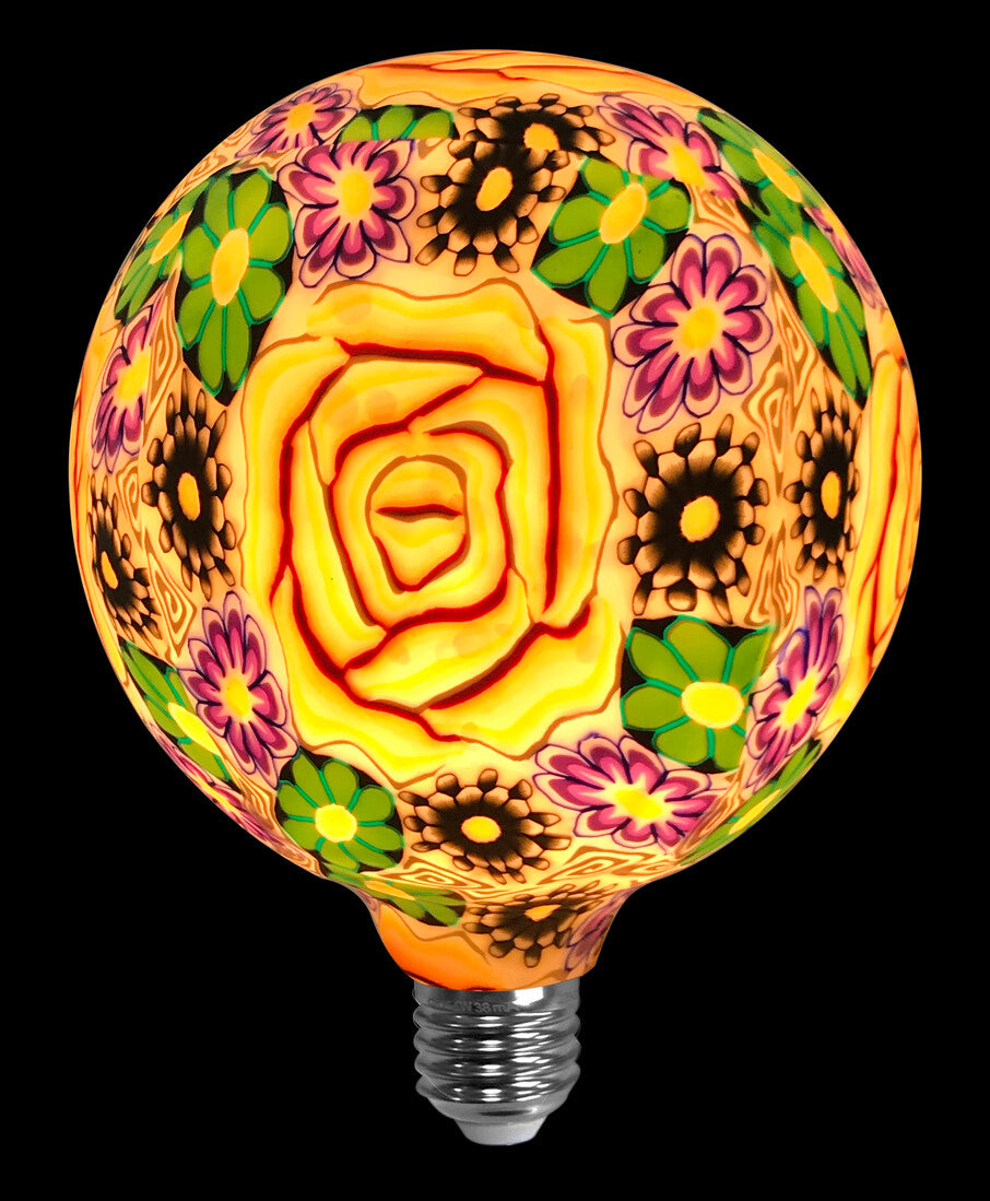 2601292 LED-GLOBELAMPE BLUME ORANGE E27 4W 3000