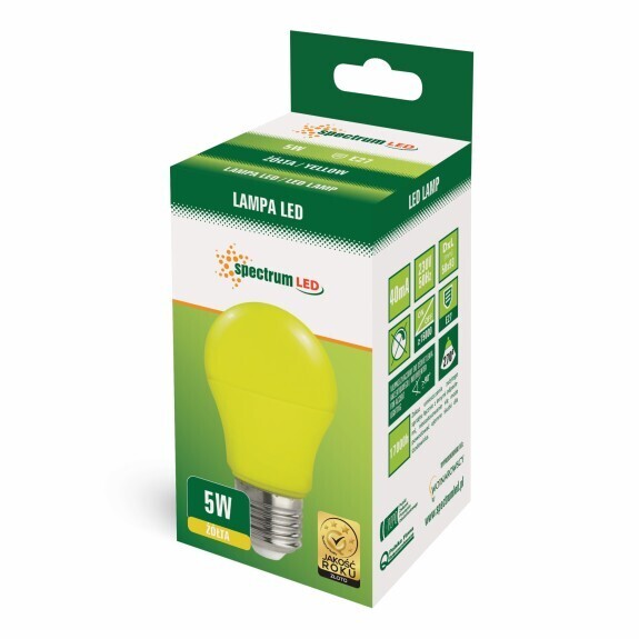 WOJ+14608 STANDARD LED-LAMPE E27 4,9W GELB 230V SPECTRUM