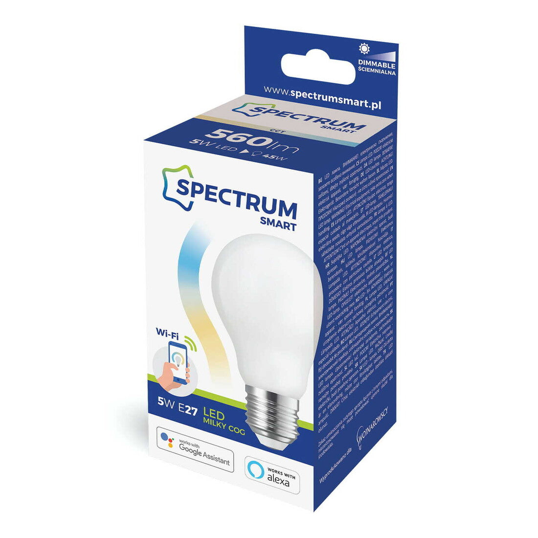 WOJ14414 LAMPARA ESFERICA LED 5W E14 SMART REG SPECTRUM