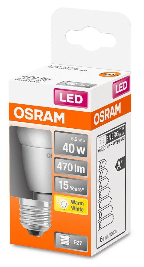 431034 LAMPARA ESFERICA LED E27 5,5W 2700K STAR OSRAM | Suministros Figmar