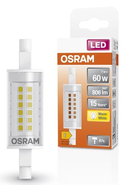 432710 LAMPARA LINEAL LED R7S 7W 2700K 78mm SLIM LINE OSRAM