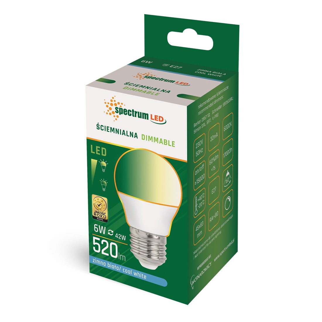 WOJ13989 LED LAMP R50 6W 6500K E14 SPECTRUM