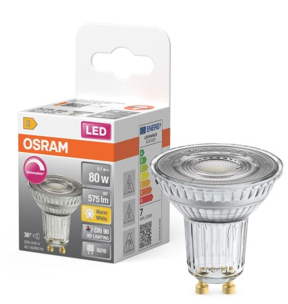 456930 LAMPARA PAR16 LED REGULABLE GU10 6,1W 2700K 36° SUPERSTAR OSRAM