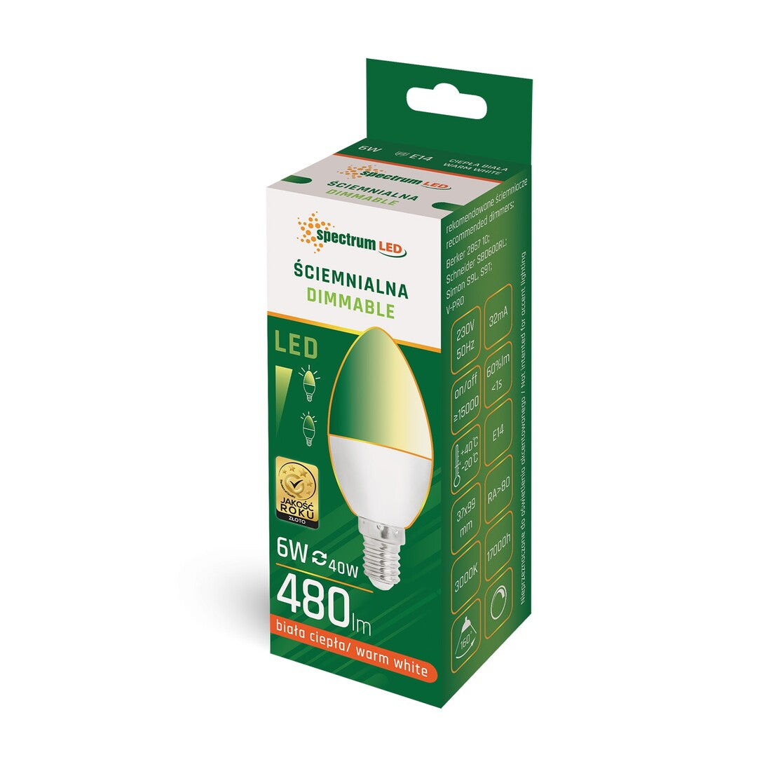WOJ14381 LAMPARA VELA LED 6W 3000K SPECTRUM