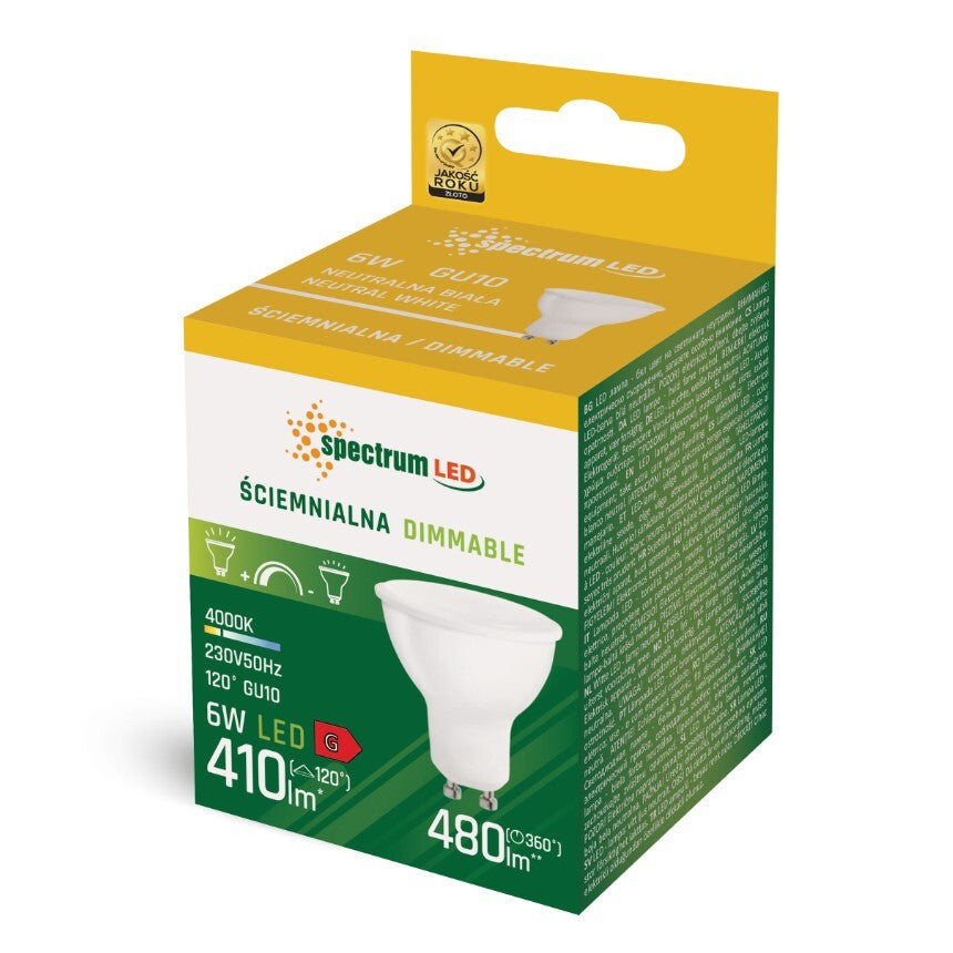 WOJ+14385 LAMPARA LED GU10 6W 4000K 480Lm 120º REGULABLE SPECTRUM | Suministros Figmar