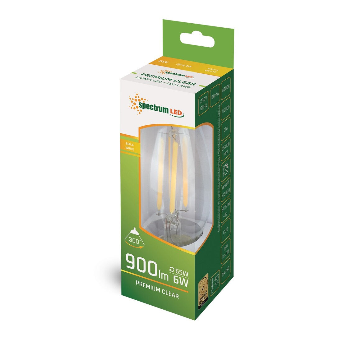 WOJ+14388 LAMPARA VELA LED CRISTAL 5,5W E14 4000K SPECTRUM