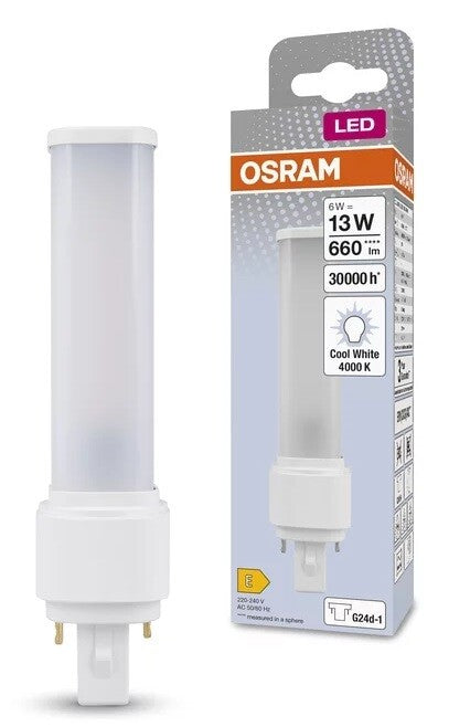 558182 LAMPARA PL DULUX D LED 2 PIN 6W G24D1 4000K