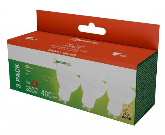 WOJ13265 3ud LAMPARA DICROICA LED GU10 6W 3000K 450Lm SPECTRUM