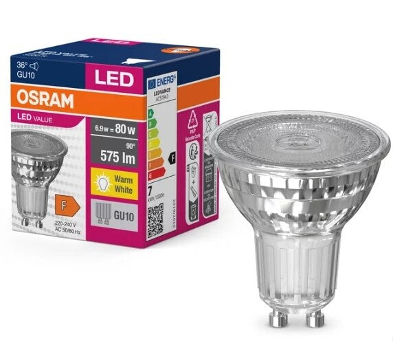 054822 LAMPARA LED GU10 6,9W 3000K 36º VALUE
