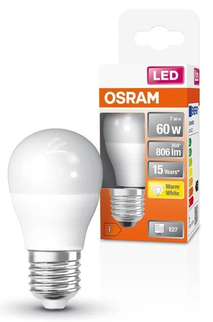 021985 LAMPARA ESFERICA LED E27 7W 2700K STAR OSRAM | Suministros Figmar
