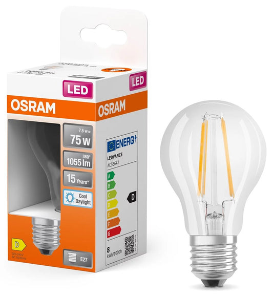 466036 LAMPARA STANDARD FIL LED E27 7W 6500K RETROFIT OSRAM