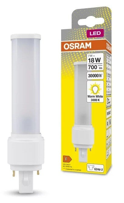 558328 LAMPARA PL DULUX D LED 2 PIN 7W G24D3 3000K