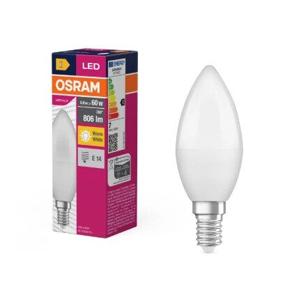 152915 LAMPARA VELA LED 6,8W E14 2700K VALUE OSRAM