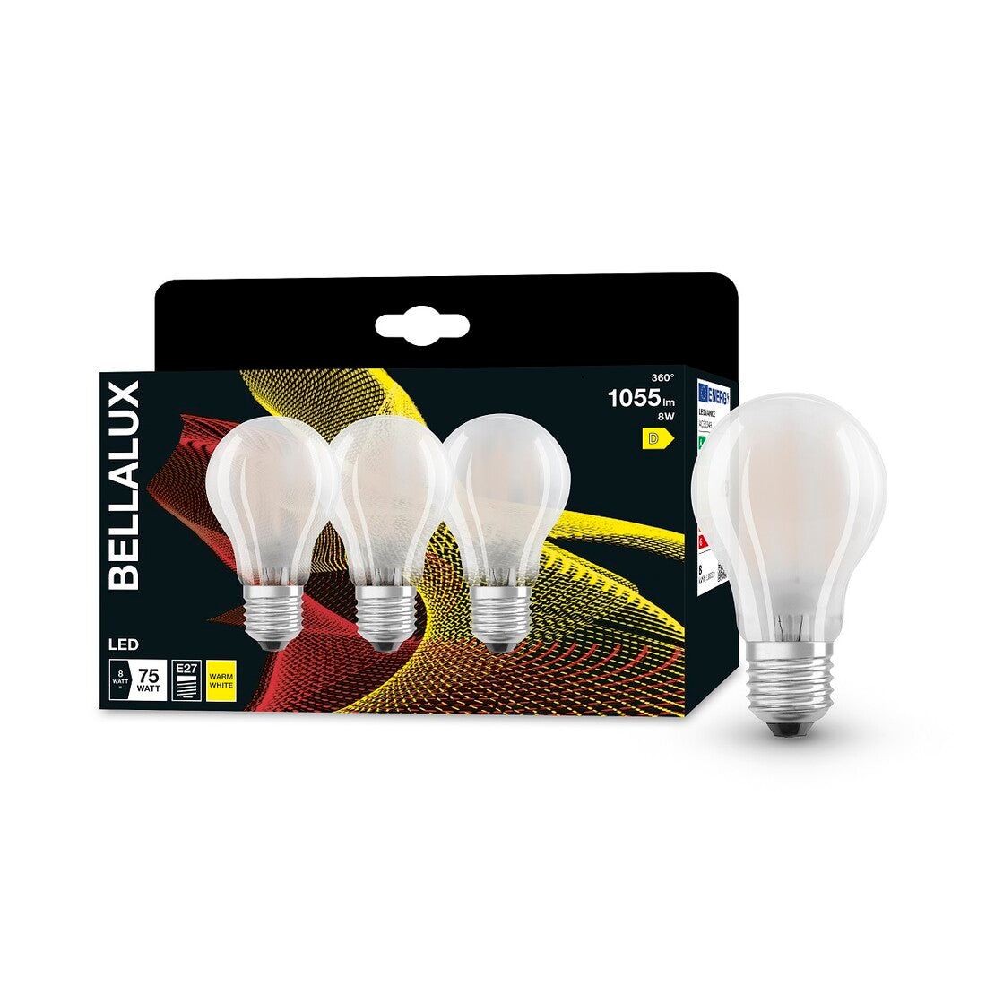 606333 3er-Pack STANDARD FIL LED MATT E27 7,5W 2700K BELLALUX