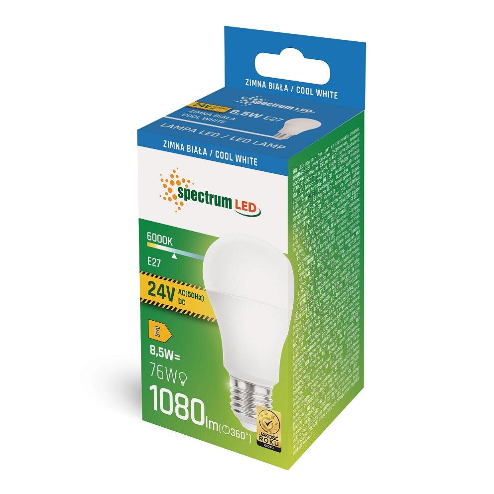 WOJ+14659 LAMPARA STANDARD LED 8,5W 24V E27 6500K | Suministros Figmar