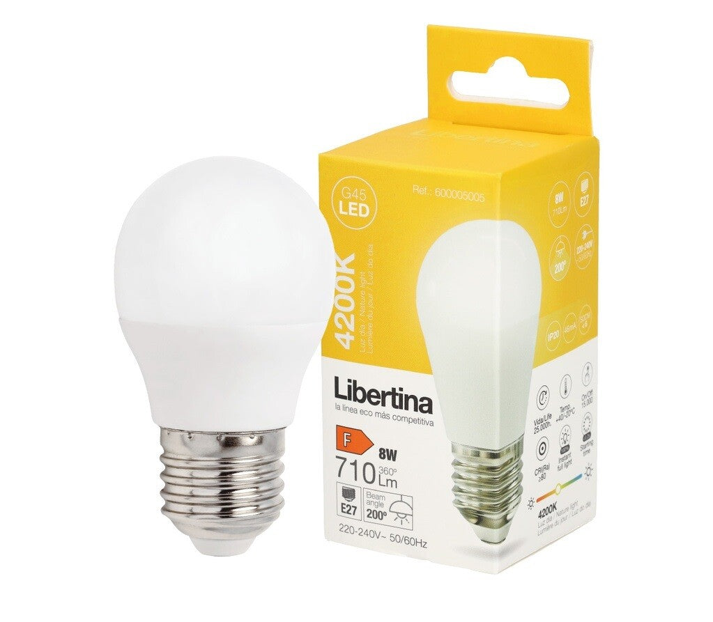 600005005 KUGELFÖRMIGE LED-LAMPE E27 8W 4200K LIBERTINA
