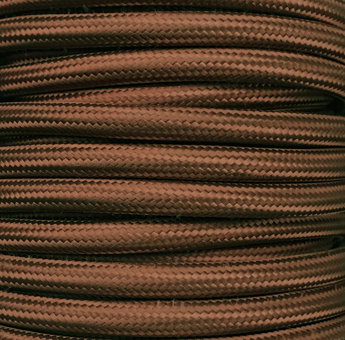 CIR62CM20 5m CABLE TEXTIL LISO MARRÓN MATE