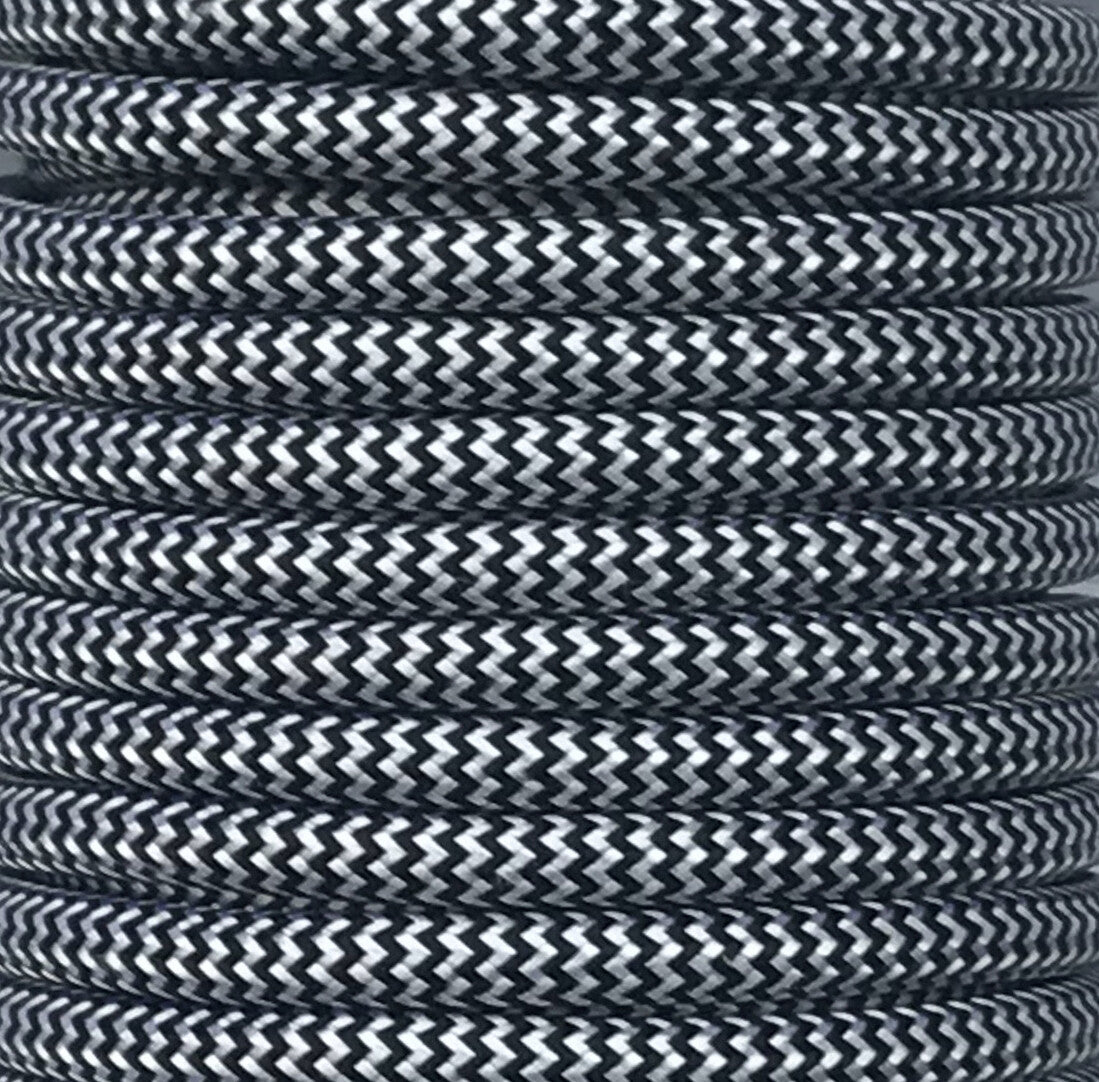 CIR62CTS73/56 25m CABLE TEXTIL ZIGZAG NEGRO/BLO