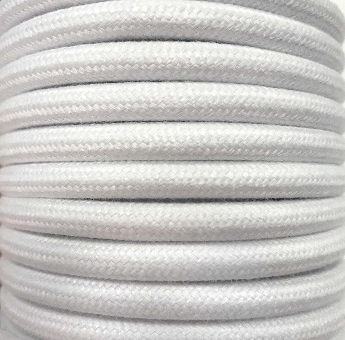 CIR62AL01 5m CABLE TEXTIL BLANCO ALGODON LISO