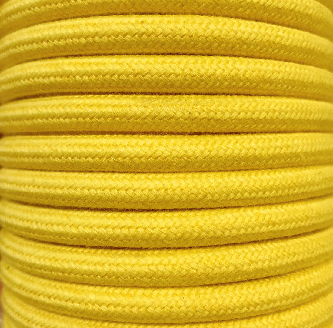 CIR62AL04 5m CABLE TEXTIL AMARILLO ALGODON LISO