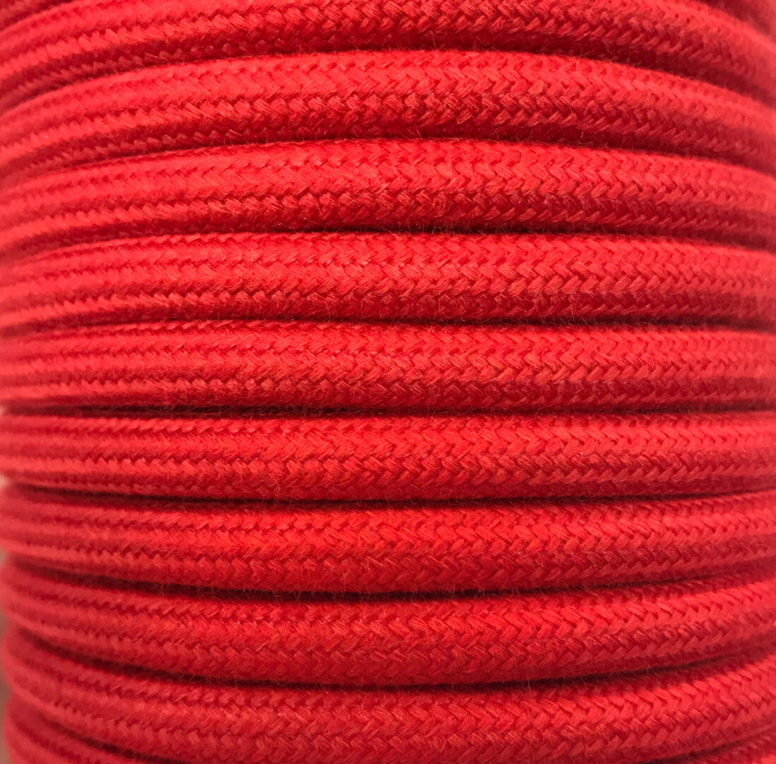 CIR62AL05 25m CABLE TEXTIL ROJO ALGODON LISO