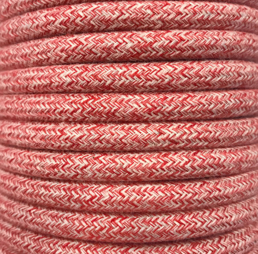 CIR62BA05 5m RED WHIPPED COTTON TEXTILE CABLE