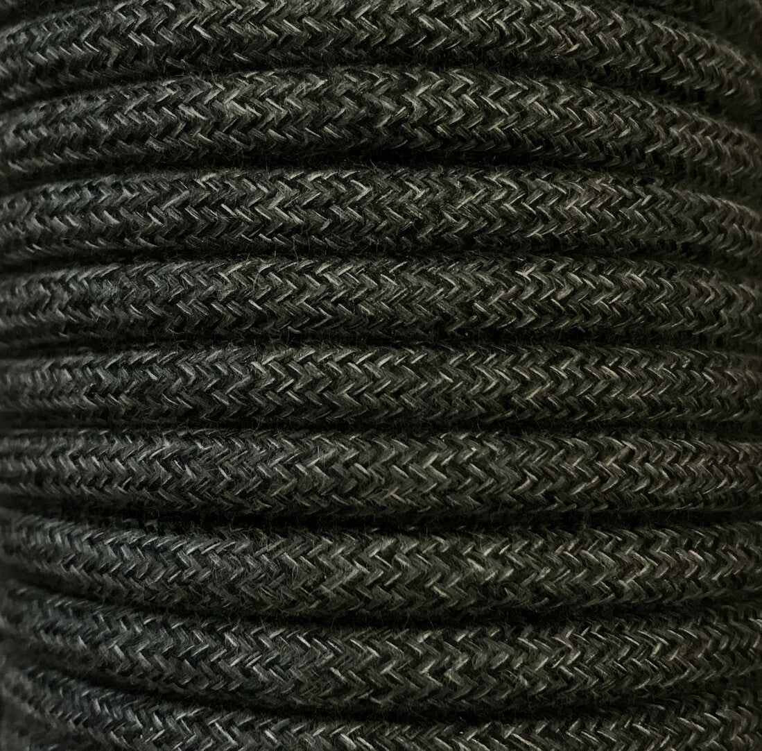 CIR62BA12 25m CABLE TEXTIL BATIDO NEGRO ALGODON