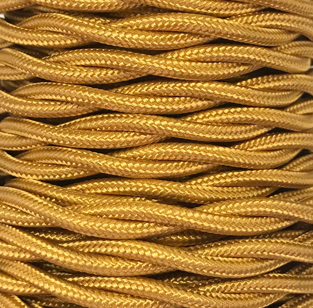 CABEXT2R05 5m CABLE TEXTIL TRENZADO DORADO | Suministros Figmar