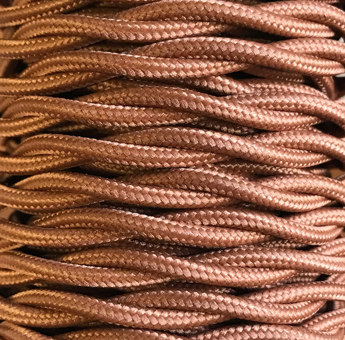 CABEXT2P11 25m CABLE TEXTIL TRENZADO MARRON