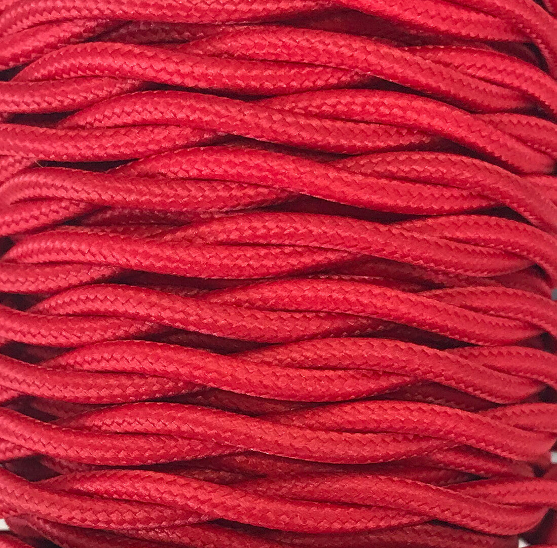 CABEXT2P18 5m RED BRAIDED TEXTILE CABLE