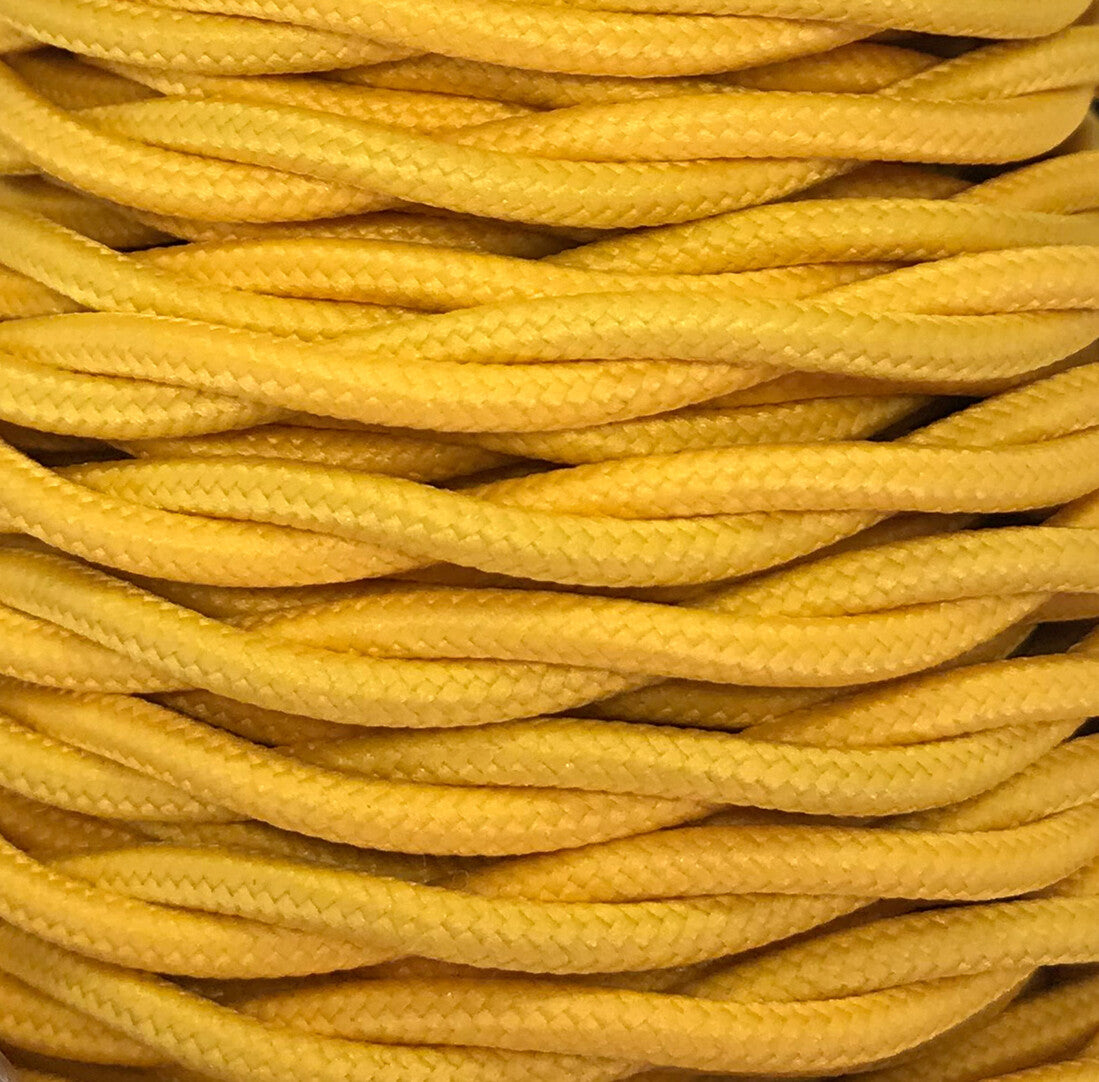 CABEXT2P12 5m YELLOW BRAIDED TEXTILE CABLE