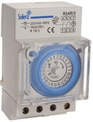 R24R/3 INTERRUPTOR HORARIO ANALOGICO 24H 3 MODULOS SOLERA