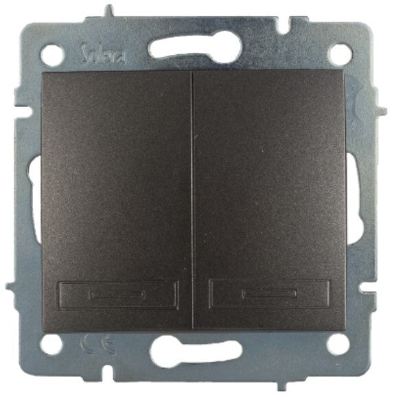 ERP12NGQC DOBLE INTERRUPTOR-CONMUTADOR GRAFITO SERIE EUROPA SOLERA