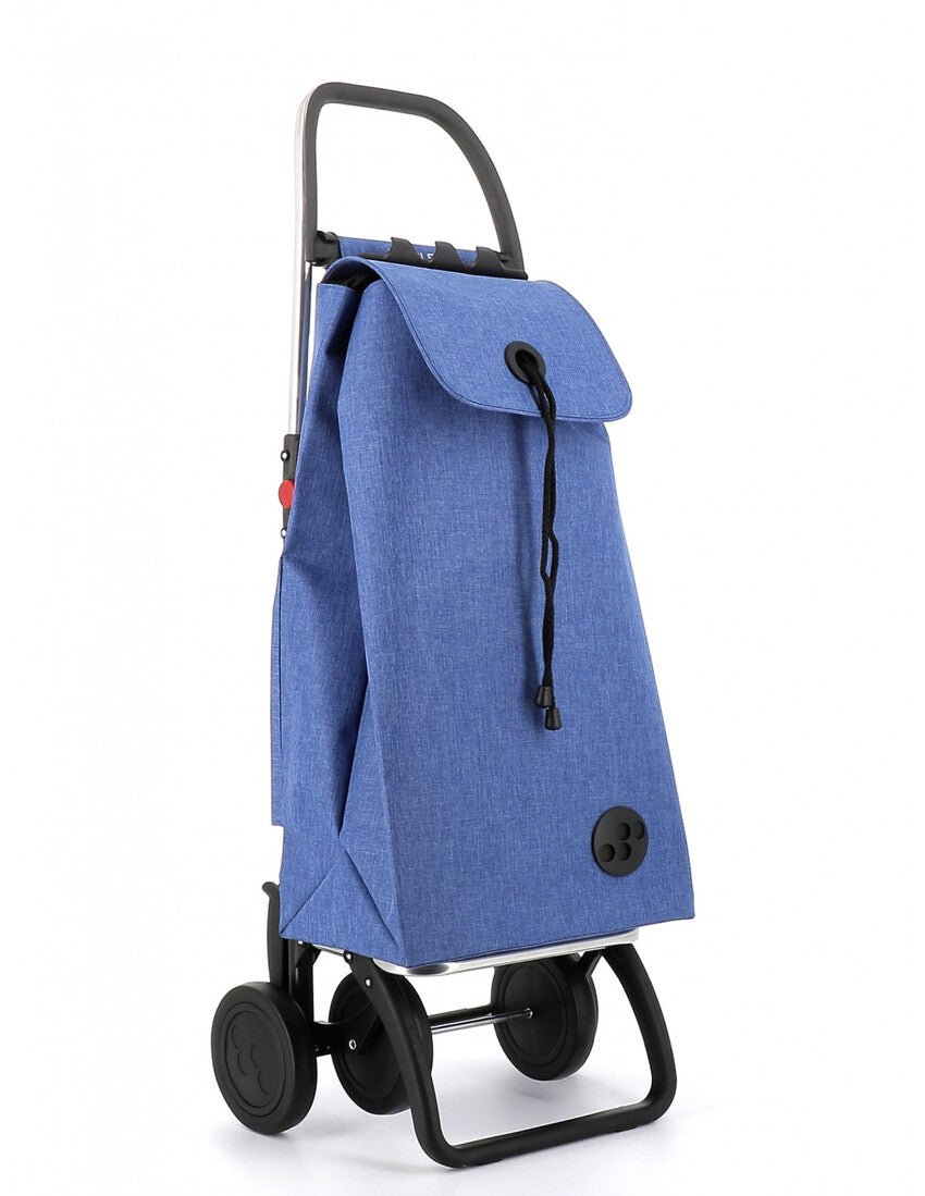 IMX385 IMAX TWEED 4 WHEELS FOLDABLE BLUE ROLSER SHOPPING TROLLEY